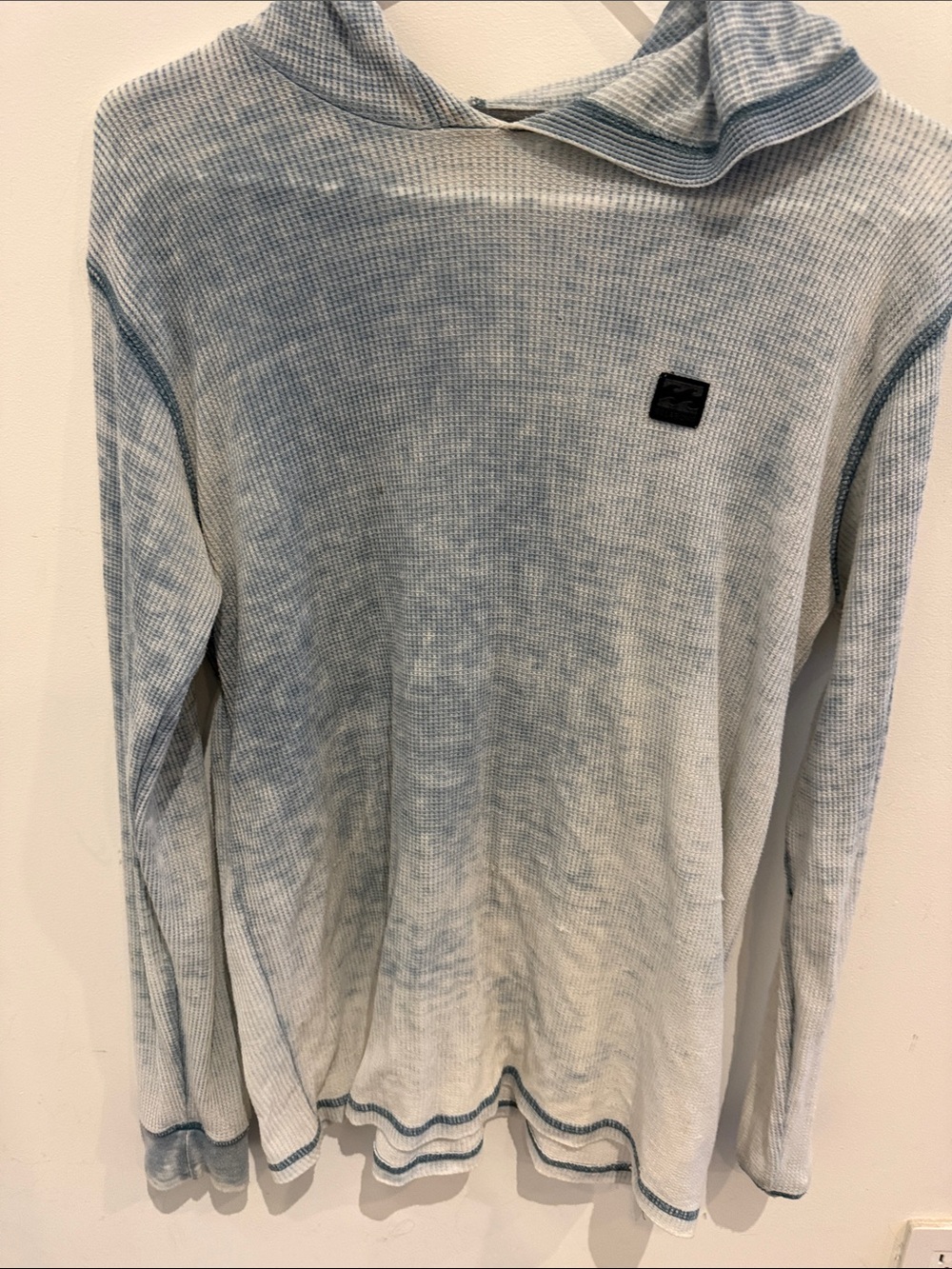 Billabong Light Blue Waffle-Knit Hooded Long-Sleeve Top